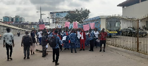 Some of the protesting trainees