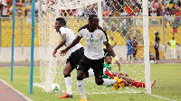 Asamoah Gyan and Raphael Dwamena