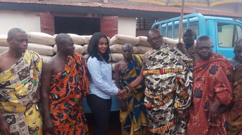 Hon Mavis Nkansah Boadu ,Member of Parliament for Afigya Sekyere East Constituency and some chiefs