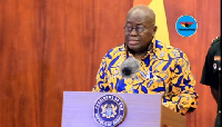 President Akufo-Addo addressing some pressmen on Tuesday