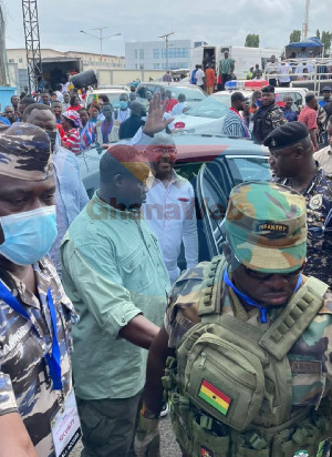 Dr. Bawumia arrives at the Sports Stadium