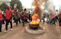 File photo of NDC supporters protesting on the streets