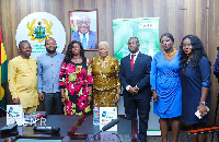 Joyce Aryee with officials of the GEXIM Bank and supergeona enterprise