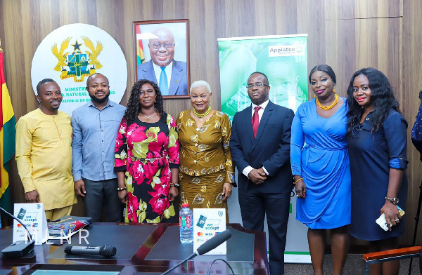 Joyce Aryee with officials of the GEXIM Bank and supergeona enterprise