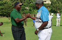 Otumfuor Osei Tutu II, Asantehene exchanging pleasantries with Okyenhene