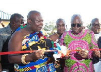 Akufo-Addo with the Aflao Paramount Chief Torgui Amenya Fiti V at opening of a project