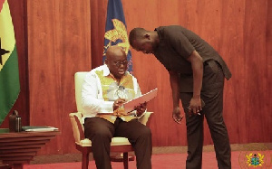 President Akufo-Addo and his Communications Director, Eugene Arhin