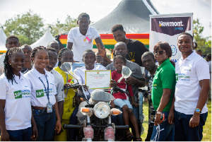 John Atta (m) won the Overall Best Farmer in the Tano North District of the Ahafo Region