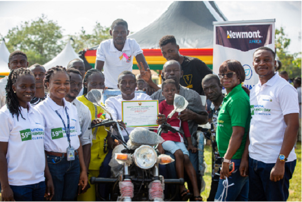 John Atta (m) won the Overall Best Farmer in the Tano North District of the Ahafo Region