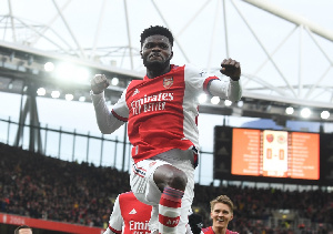 Thomas Partey was on target for Arsenal