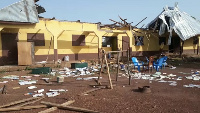 The rainstorm destroyed several buildings