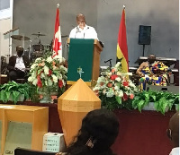 Ghana’s High Commissioner-Designate to Canada, Anselm R. Sowah giving the keynote address