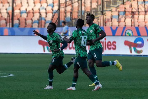 Flying Eagles of Nigeria celebrate a goal