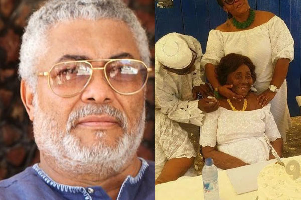 Former President, Jerry John Rawlings and his mother  Victoria Agbotui