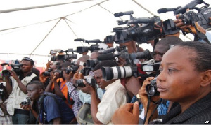 The disappointed press corp respectfully packed out of the church before the service started