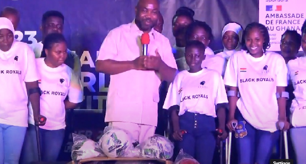 Samson Deen unveiling the national women's amputee football team