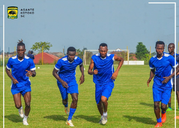 Kotoko players training before the start of the season