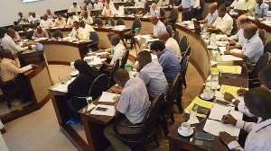 Traders at the East Africa Tea Trade Auction in Mombasa on Kenya