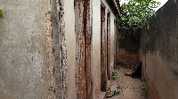 A picture of the toilet facility used by both men and women in the Apegusu community