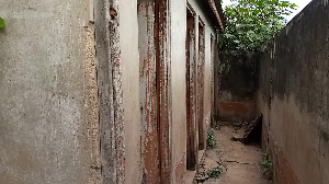 A picture of the toilet facility used by both men and women in the Apegusu community