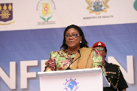 Rebecca  Akufo-Addo speaking at INTEREST Conference on HIV