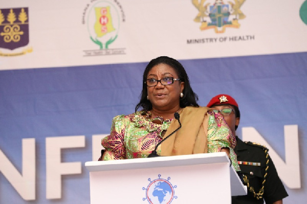 Rebecca  Akufo-Addo speaking at INTEREST Conference on HIV