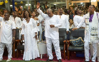 President John Dramani Mahama at church