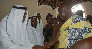 Naba Musah Akambonga, the President of Council of Zongo Chiefs in Ashanti Region with Otumfuo