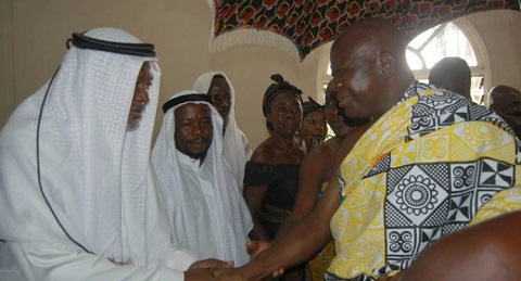 Naba Musah Akambonga, the President of Council of Zongo Chiefs in Ashanti Region with Otumfuo