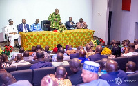 Former President John Mahama addressing the NDC MPs