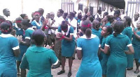 File photo of demonstrating nurses