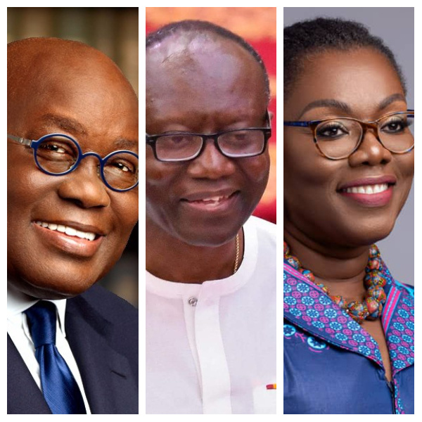 President Akufo-Addo, Ken Ofori-Atta and Ursula Owusu-Ekuful