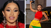 Combination foto of Cardi B and Akuapem Poloo