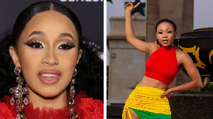 Combination foto of Cardi B and Akuapem Poloo