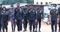 IGP George Akuffo Dampare with some of his men