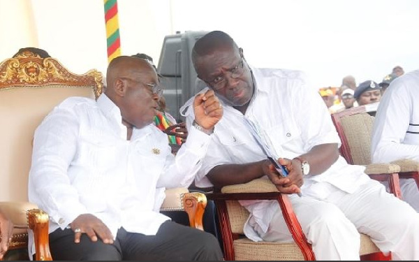 Secretary-General of the TUC, Dr Anthony Yaw Baah with President Akufo-Addo