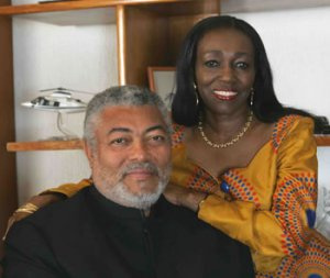 Jerry John Rawlings with wife Nana Konadu