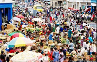 File Photo of a busy market in the capital Accra