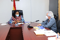 Minister for Foreign Affairs and Regional integration, Shirley Ayorkor Botchwey and Javier Nart