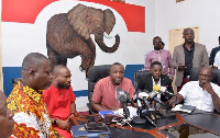 NPP executives announcing guidelines for polls in new regions