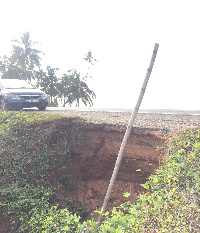 The affected part of the road