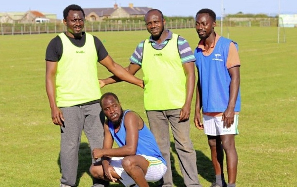 A file photo of the Ghanaian fishermen who played in the Irish Gaelic football