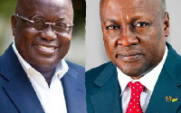 Nana Addo Dankwa Akufo-Addo NPP flag bearer (L) , John Mahama NDC flag bearer (R)