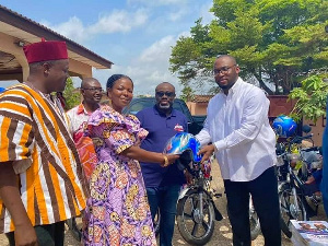 Hon Lydia Alhassan Receiving The Items