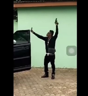 Shatta Wale posted a video online in which he was seen shooting a gun