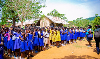 Some beneficiaries of the school learning materials in the Kwahu district