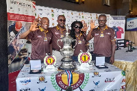 Mr Appiah (second left) with colleagues during launch of upcoming tourney in Accra