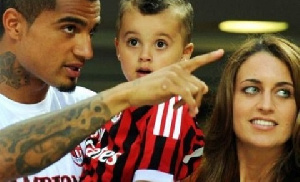 Kevin-Prince Boateng with his wife Melissa Satta and son