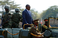 Burundi's President Pierre Nkurunziza arrives for the celebrations to mark Burundi's 55th anniversar