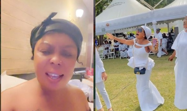 Afia Schwarzenegger at her father's burial ceremony